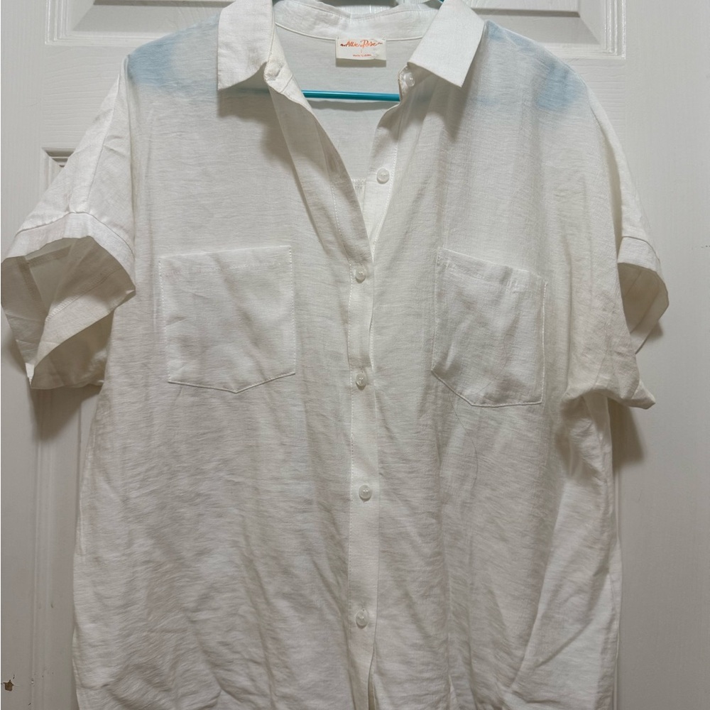 Allie Rose White Button-Up Shirt